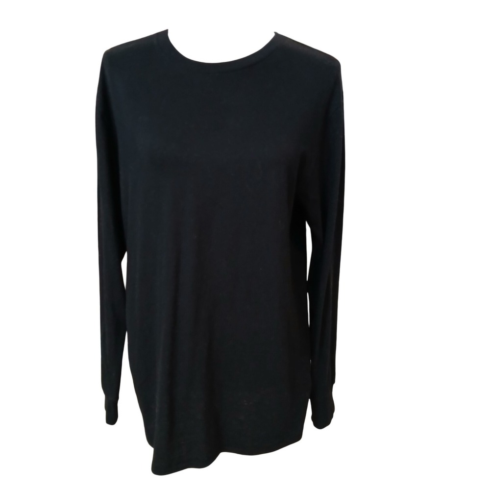 Tna Black Long Sleeve Crew Neck T Shirt Top Size M Flaw
